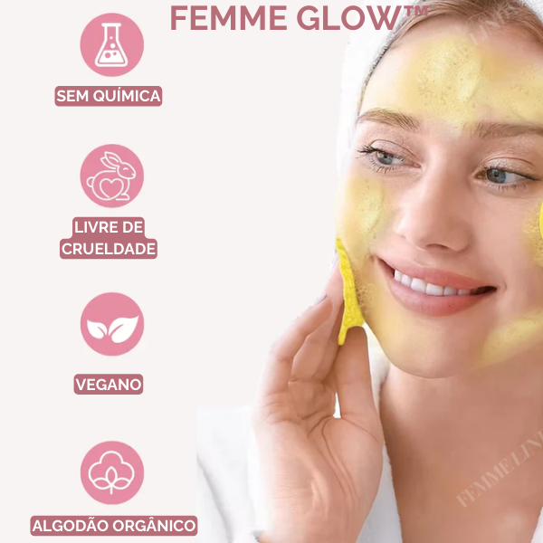 Femme Glow: Esponja Coreana com Remoção de Manchas de Envelhecimento