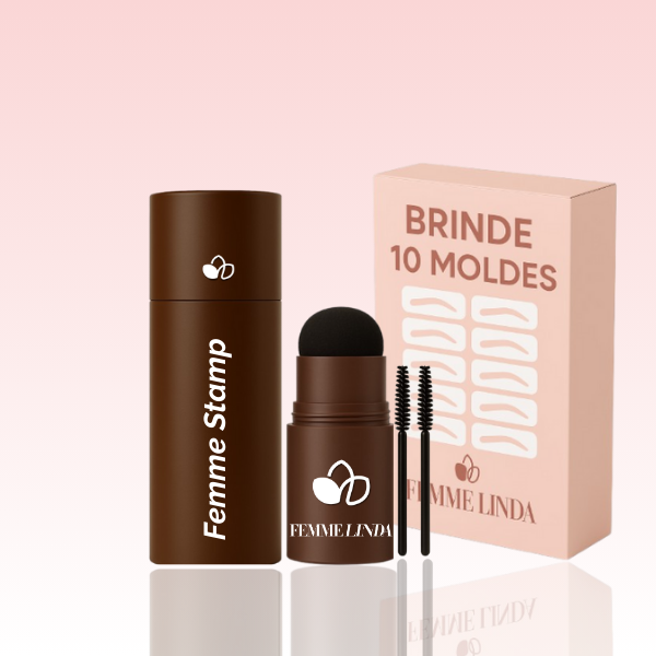 Femme Stamp: Kit Para Sobrancelhas Perfeitas - BRINDE 10 Moldes
