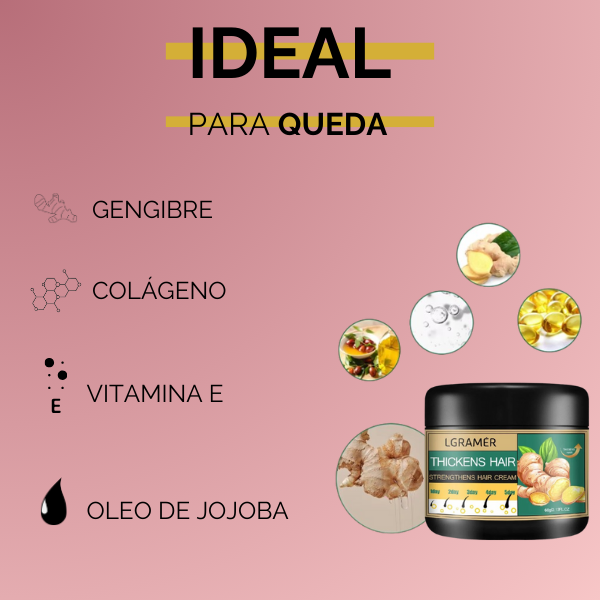 Máscara de Gengibre LGRAMÉR: Previne Queda de Cabelo