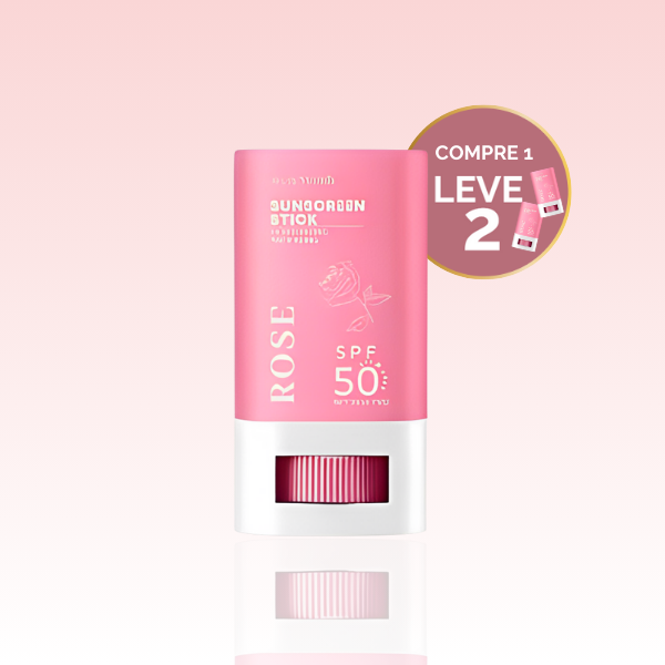 Rose Bastão Solar: Proteção, Hidratação e Controle da Oleosidade - COMPRE 1 E LEVE 2