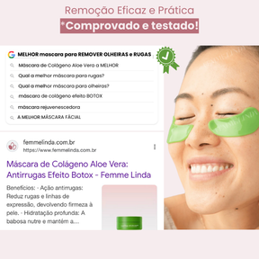 Máscara de Colágeno Aloe Vera: Anti Olheiras e Rugas Efeito Botox