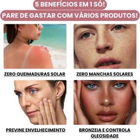 Rose Bastão Solar: Proteção, Hidratação e Controle da Oleosidade - COMPRE 1 E LEVE 2