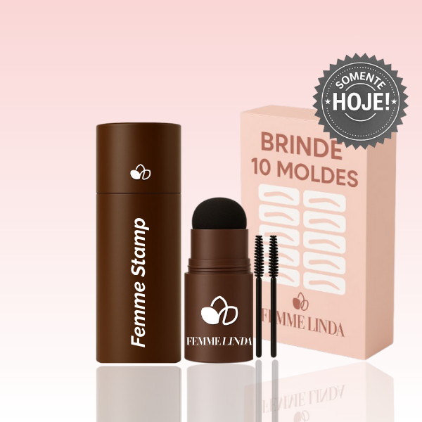 Femme Stamp: Kit Para Sobrancelhas Perfeitas - BRINDE 10 Moldes